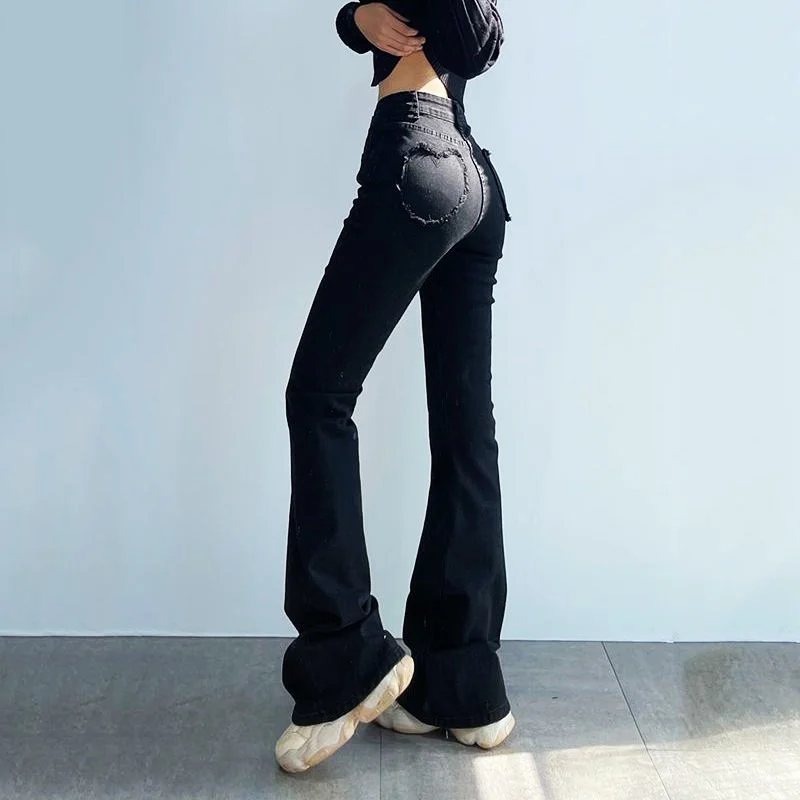 Women's Flare Sexy Hip Jeans Full-Length Denim Pants High Strecth Women High Elasticity Stretch Love Pattern Cute Boot Cut Pant
Women's Flare Sexy Hip Jeans Full-Length Denim Pants High Strecth Women High Elasticity Stretch Love Pattern Cute Boot Cut Pant