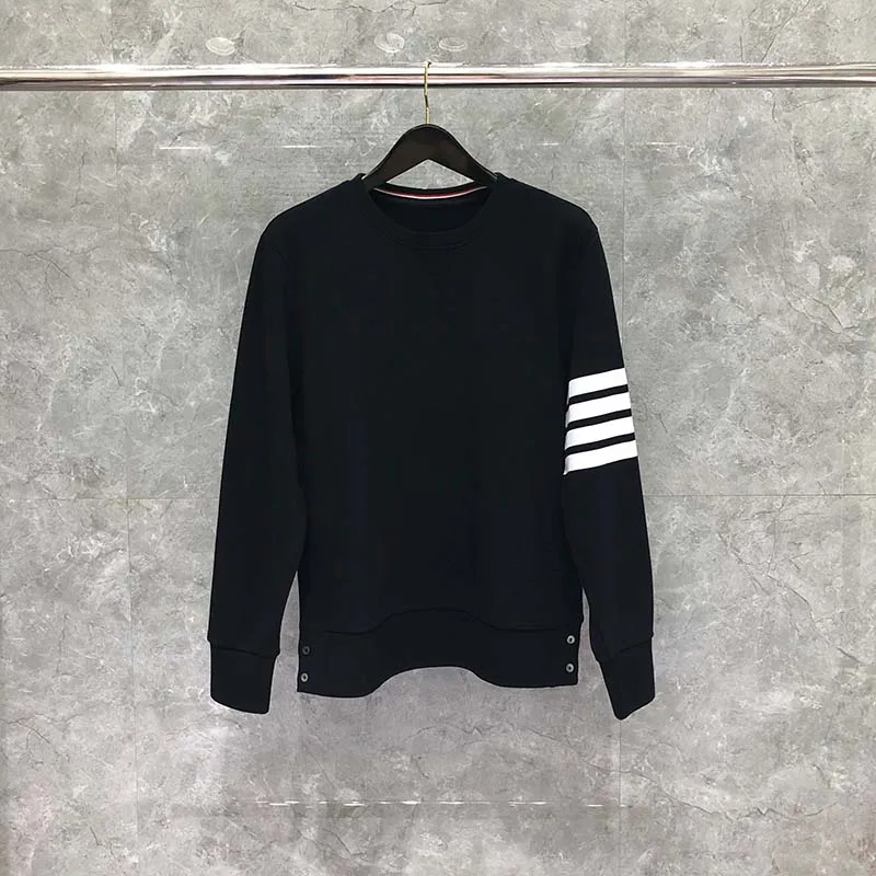 TB Thom Men's Thin Pullover Cotton Long Sleeve Sweatshirt Classic 4 Bar Striped High Quality Tops Bottom Button Design Sweatshir
TB Thom Men's Thin Pullover Cotton Long Sleeve Sweatshirt Classic 4 Bar Striped High Quality Tops Bottom Button Design Sweatshir