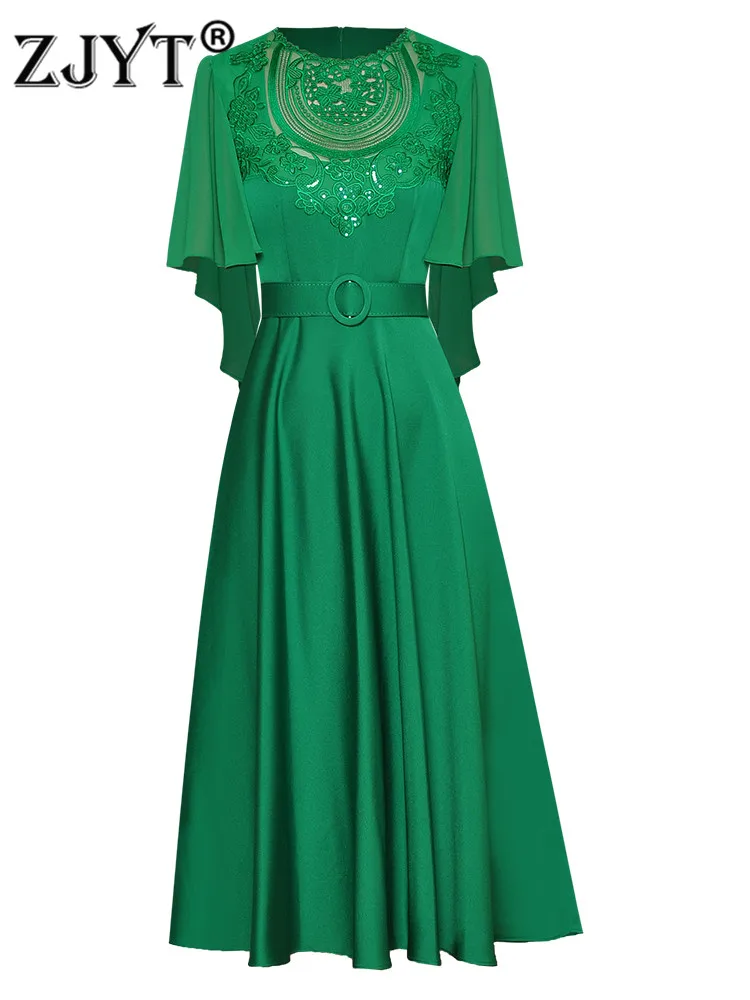 ZJYT Designer Runway Embroidery Patchwork Midi Party Dresses for Women Elegant Celebrity Evening Vestidos Summer Aline Robes
ZJYT Designer Runway Embroidery Patchwork Midi Party Dresses for Women Elegant Celebrity Evening Vestidos Summer Aline Robes