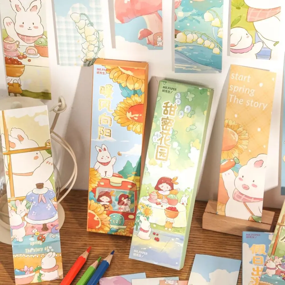 

Reading Assistant Note Marker School Supplies Cartoon Bookmark Retro Bookmark Frosted Bookmark Spring Romantic Series