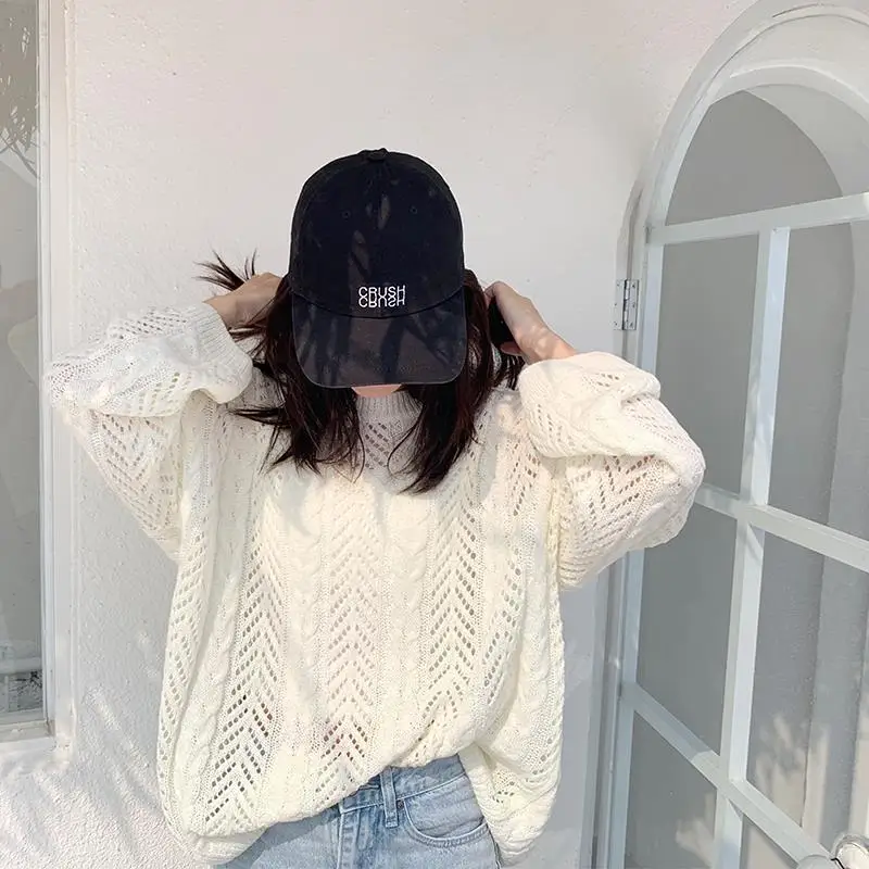 Woman Sweaters Pullover Spring Summer Knitted T-shirt Long-Sleeved Women's Sweater Loose Hollow Top Femme Chandails X189
Woman Sweaters Pullover Spring Summer Knitted T-shirt Long-Sleeved Women's Sweater Loose Hollow Top Femme Chandails X189