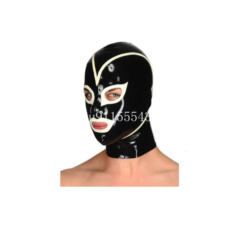 Latex Hood Rubber Mask Open Eyes and Mouth Withe Trim Back Zip for Catsuit Cosplay Party
Latex Hood Rubber Mask Open Eyes and Mouth Withe Trim Back Zip for Catsuit Cosplay Party