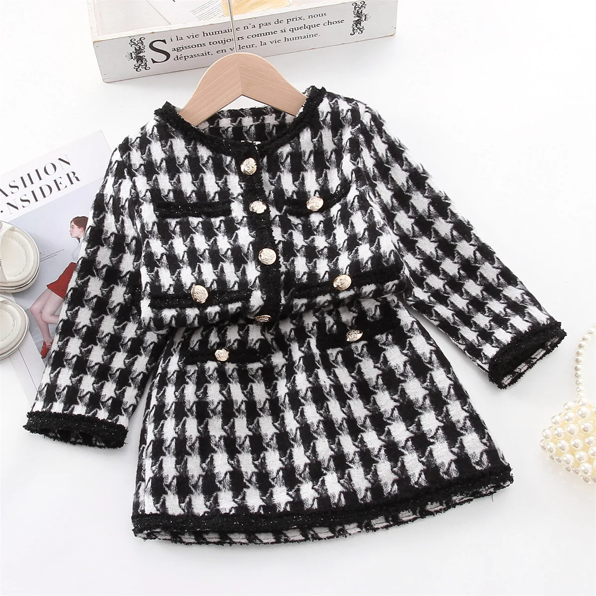 hibobi Toddler Elegant Plaid Jacket And Skirt Autumn Girl Plaid Set Kids Toddler Black Long-sleeved Two-piece Sets
hibobi Toddler Elegant Plaid Jacket And Skirt Autumn Girl Plaid Set Kids Toddler Black Long-sleeved Two-piece Sets