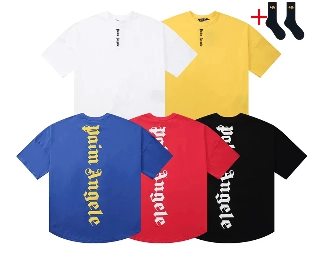 Palm Angels 22SS Letter Logo Short sleeve t-shirt for men and women, in cotton, simple and versatile, round neck + socks
Palm Angels 22SS Letter Logo Short sleeve t-shirt for men and women, in cotton, simple and versatile, round neck + socks