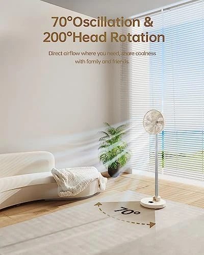 12'' Standing Fan Oscillating Pedestal Fan, Rechargeable Battery Operated Fan Quiet Height Adjustable Floor Fan with Rem
12'' Standing Fan Oscillating Pedestal Fan, Rechargeable Battery Operated Fan Quiet Height Adjustable Floor Fan with Rem
