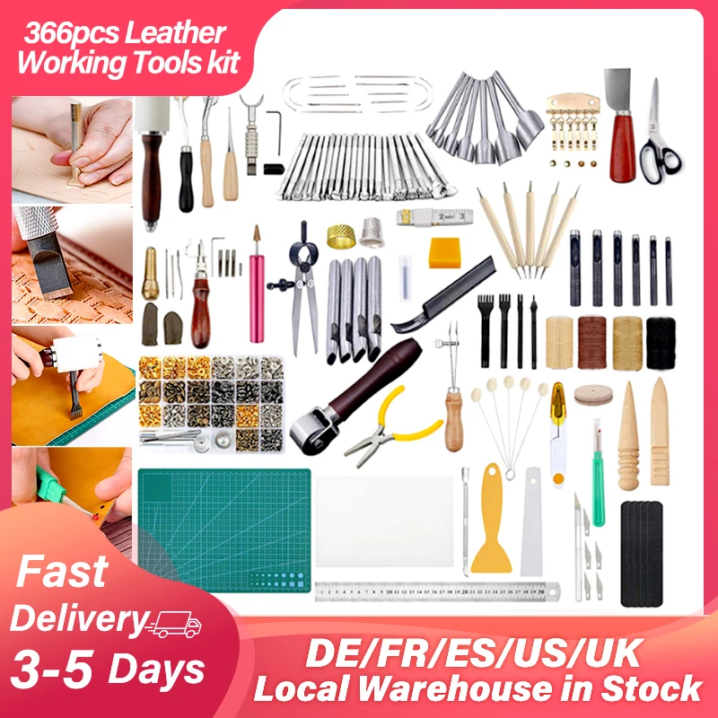 366pcs Leather Working Tools kit Leather Craft Processing Tools with Instructions leather stamp set five claw punch Dropshipping
366pcs Leather Working Tools kit Leather Craft Processing Tools with Instructions leather stamp set five claw punch Dropshipping