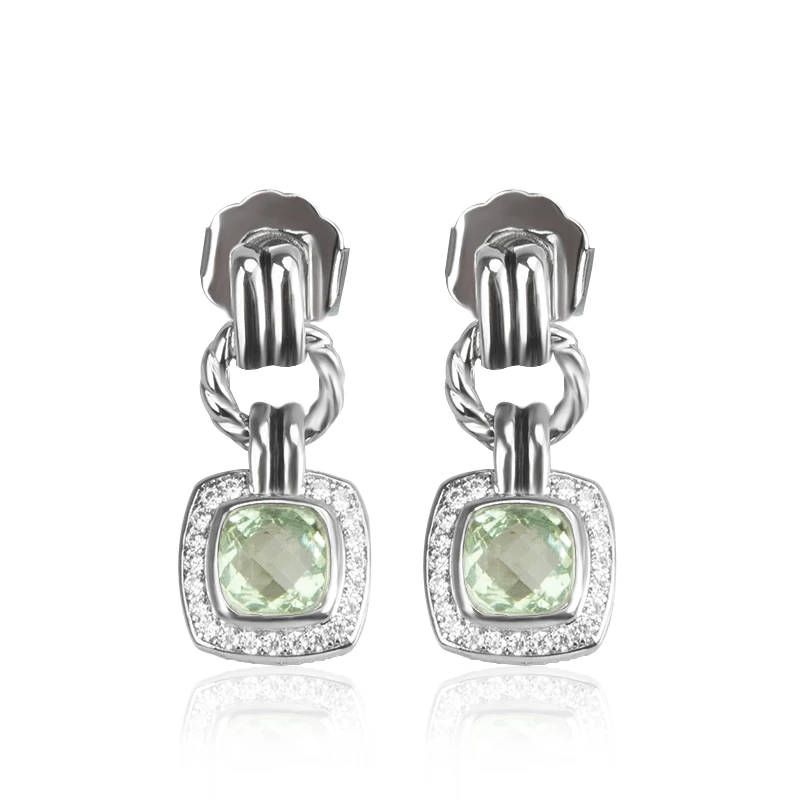 

JADE ANGEL Trendy Women Earrings Elegant Inlaid Green and Small Cystal Zircon Dangler High Jewelry Banquet Wedding Birthday Gift