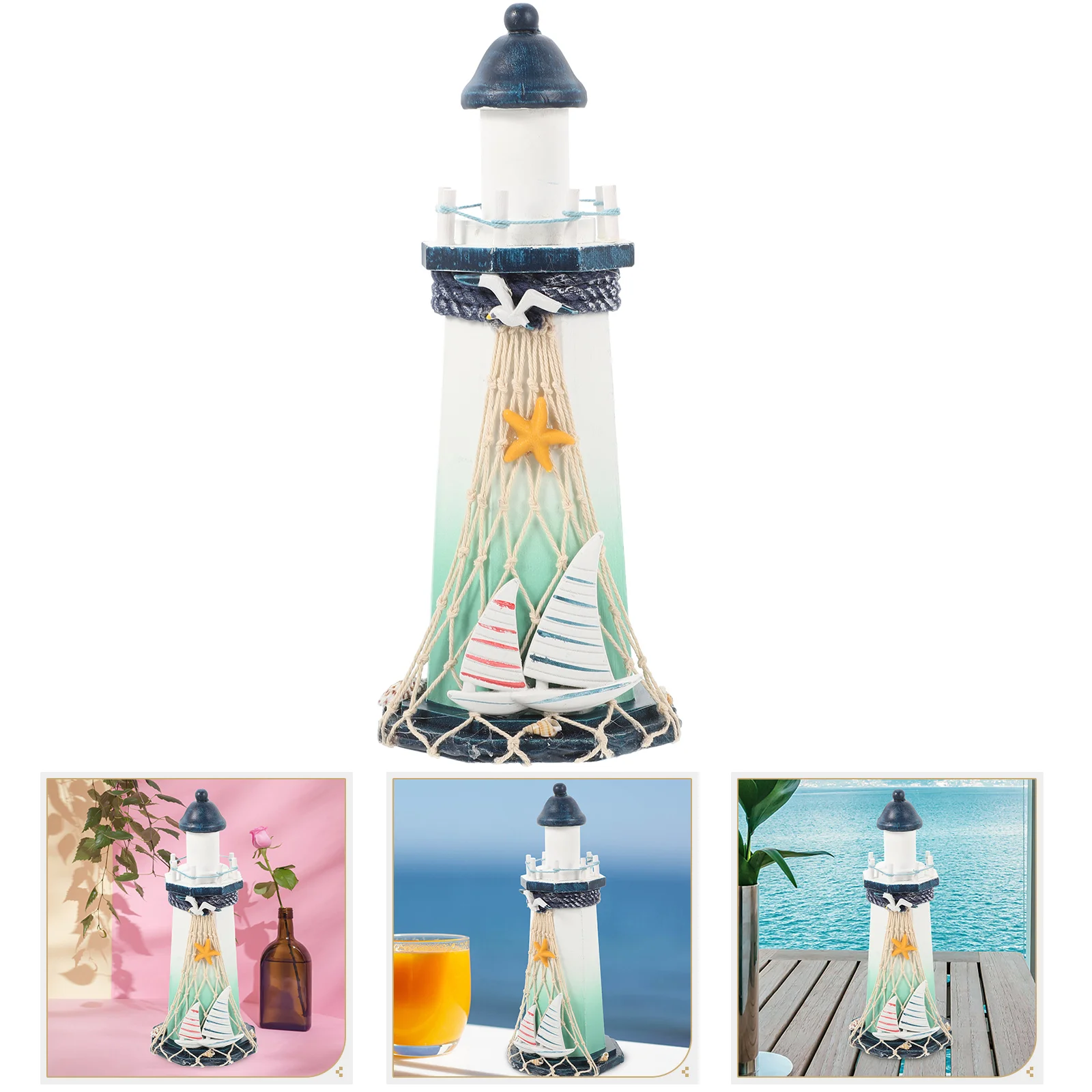 

Lighthouse Ornaments Mediterranean Home Decor Tablescape Decorative Top Statue Small Items Shelf