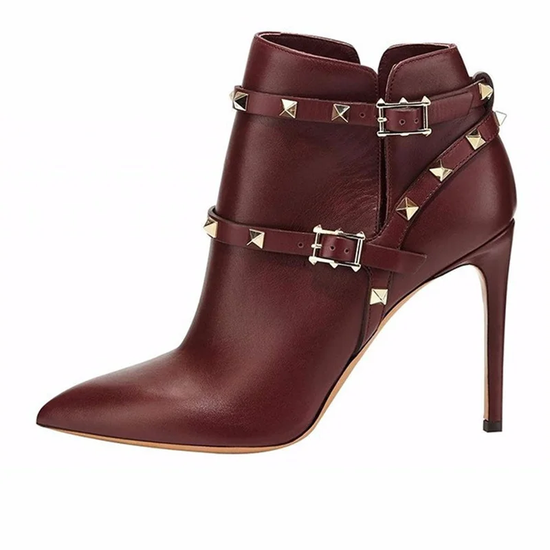Rivet Belt Boots Buckle Ankle Woman Shoes Pointed Toe Shoes Women Winter Thin Heels Shoes Fashion Roman Lady Boots Outside 2022
Rivet Belt Boots Buckle Ankle Woman Shoes Pointed Toe Shoes Women Winter Thin Heels Shoes Fashion Roman Lady Boots Outside 2022