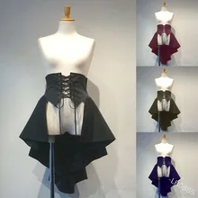 Victorian Burlesque Skirt Gothic Steampunk Corset Costume Punk Black Bustle Skirts