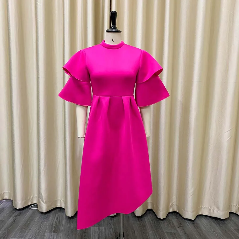 Fashion Summer Retro O Neck High Waist Slim Irregular Midi Dress 2023 New Double Lotus Leaf Sleeve Solid Color Large Swing Dress
Fashion Summer Retro O Neck High Waist Slim Irregular Midi Dress 2023 New Double Lotus Leaf Sleeve Solid Color Large Swing Dress
