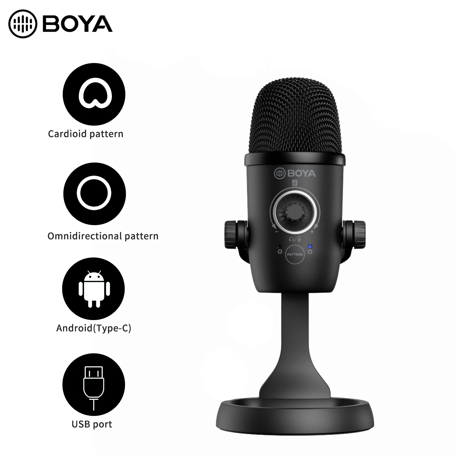 BOYA Condenser Desktop USB Microphone Professional Mic BY-CM5 for PC Smartphone Mobile YouTube Blogger Recording Podcast Studio
BOYA Condenser Desktop USB Microphone Professional Mic BY-CM5 for PC Smartphone Mobile YouTube Blogger Recording Podcast Studio