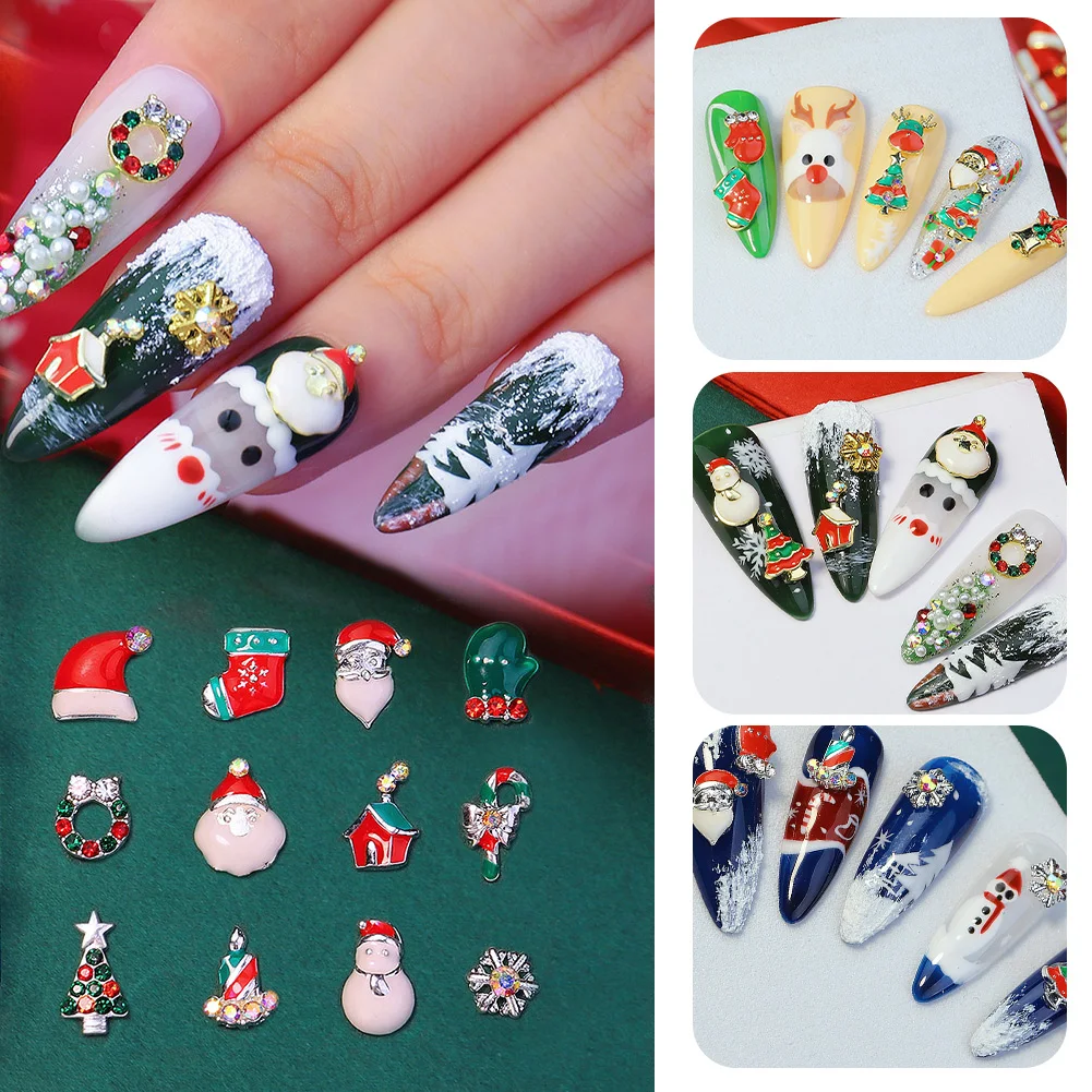 Christmas 3D Resin Nail Rhinestones Alloy Metal Nail Charms Snowflakes Xmas Tree Santa Claus DIY Nail Decoration Manicure Tool
Christmas 3D Resin Nail Rhinestones Alloy Metal Nail Charms Snowflakes Xmas Tree Santa Claus DIY Nail Decoration Manicure Tool