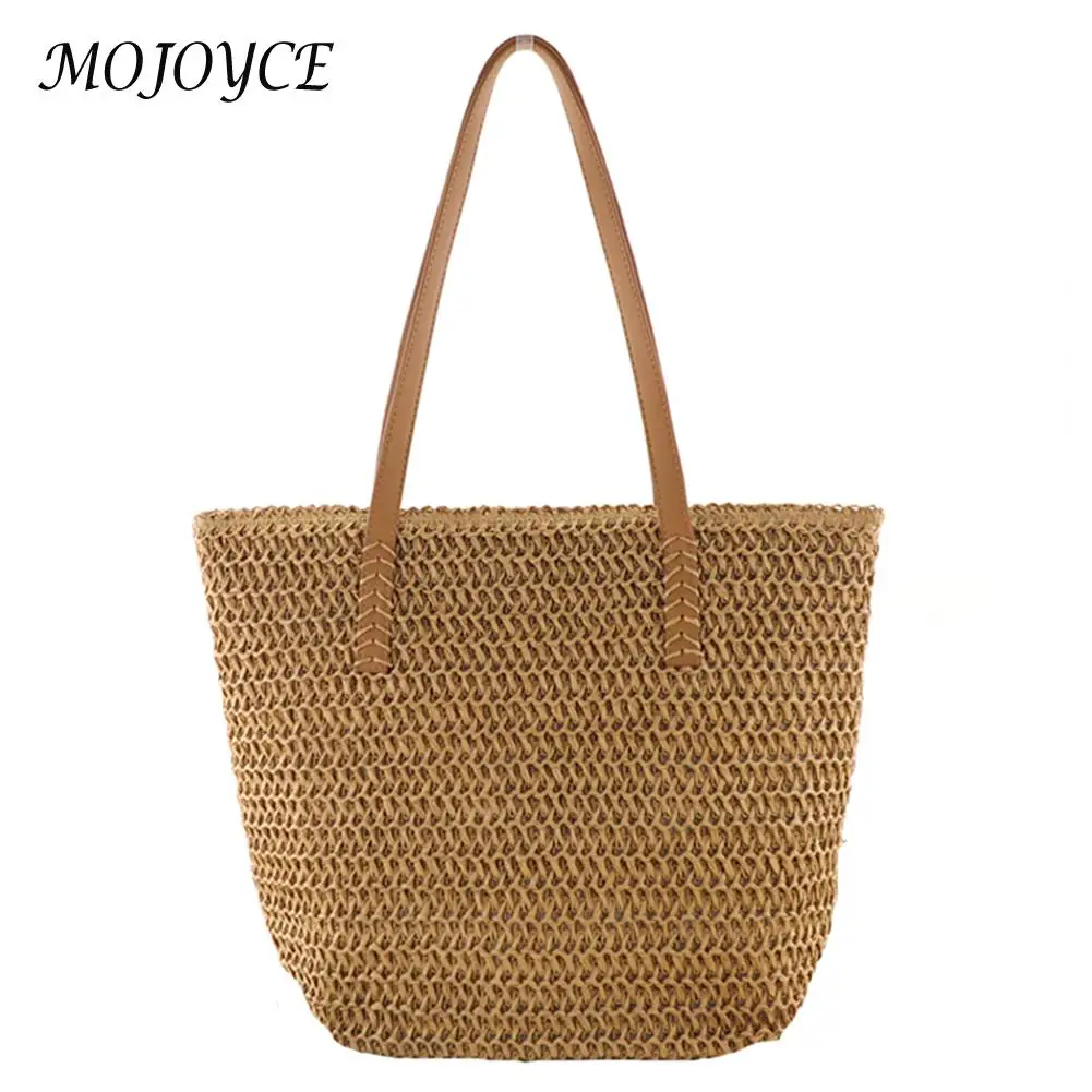 Women Top-Handle Bags Straw Beach Shoulder Bags Fashionable Simple Solid Color Handmade Bags Ladies Handbags 
Women Top-Handle Bags Straw Beach Shoulder Bags Fashionable Simple Solid Color Handmade Bags Ladies Handbags