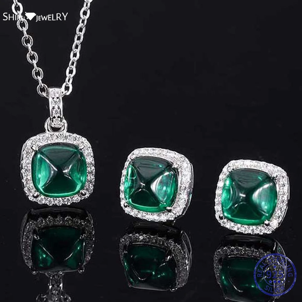 Shipei Vintage 925 Sterling Silver Created Moissanite Emerald Ruby Sapphire Gemstone Earrings/Pendant/Necklace Women Jewelry Set
Shipei Vintage 925 Sterling Silver Created Moissanite Emerald Ruby Sapphire Gemstone Earrings/Pendant/Necklace Women Jewelry Set