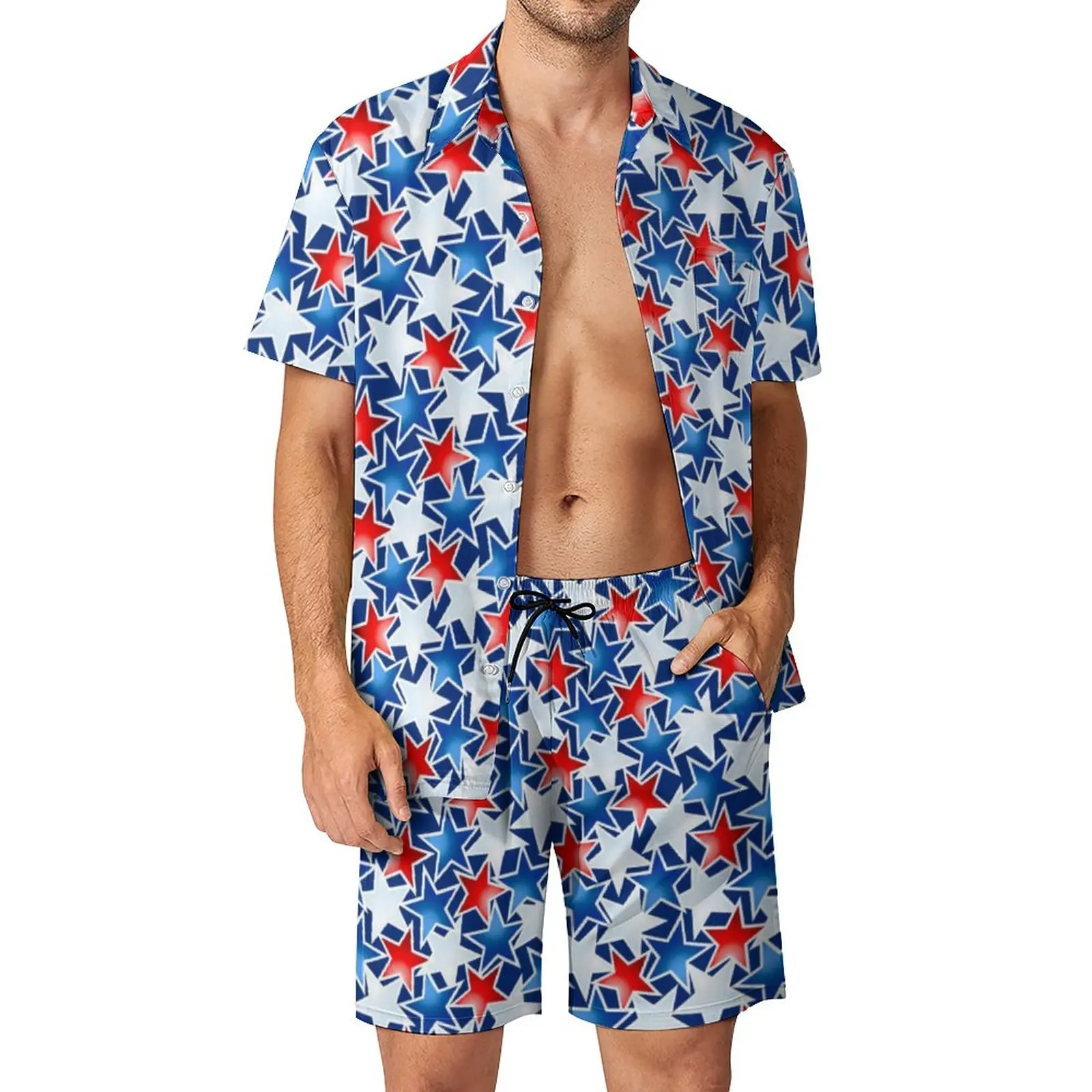 Stars Print Men Sets Red White and Blue Casual Shirt Set Novelty Beach Shorts Summer Suit 2 Piece Plus Size
Stars Print Men Sets Red White and Blue Casual Shirt Set Novelty Beach Shorts Summer Suit 2 Piece Plus Size
