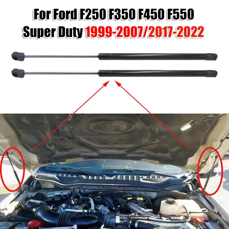 1Pair Car Front Engine Hood Lift Support Shock Strut for Ford F250 F350 F450 F550 Super Duty 99-07/17-22
1Pair Car Front Engine Hood Lift Support Shock Strut for Ford F250 F350 F450 F550 Super Duty 99-07/17-22