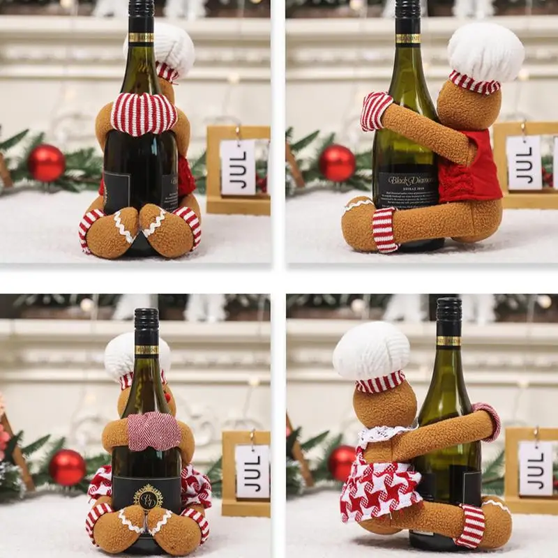 

Декоративное украшение для винной бутылки, креативное рождественское плюшевое украшение для дома, новый год 2023, рождественские подарки, обеденный стол