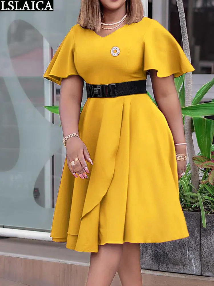 Loose Party Dress Solid Color Africa Style Women's Clothing Fashion Ladies New Arrivals Plus Size Summer Dresses for Women 2023
Loose Party Dress Solid Color Africa Style Women's Clothing Fashion Ladies New Arrivals Plus Size Summer Dresses for Women 2023