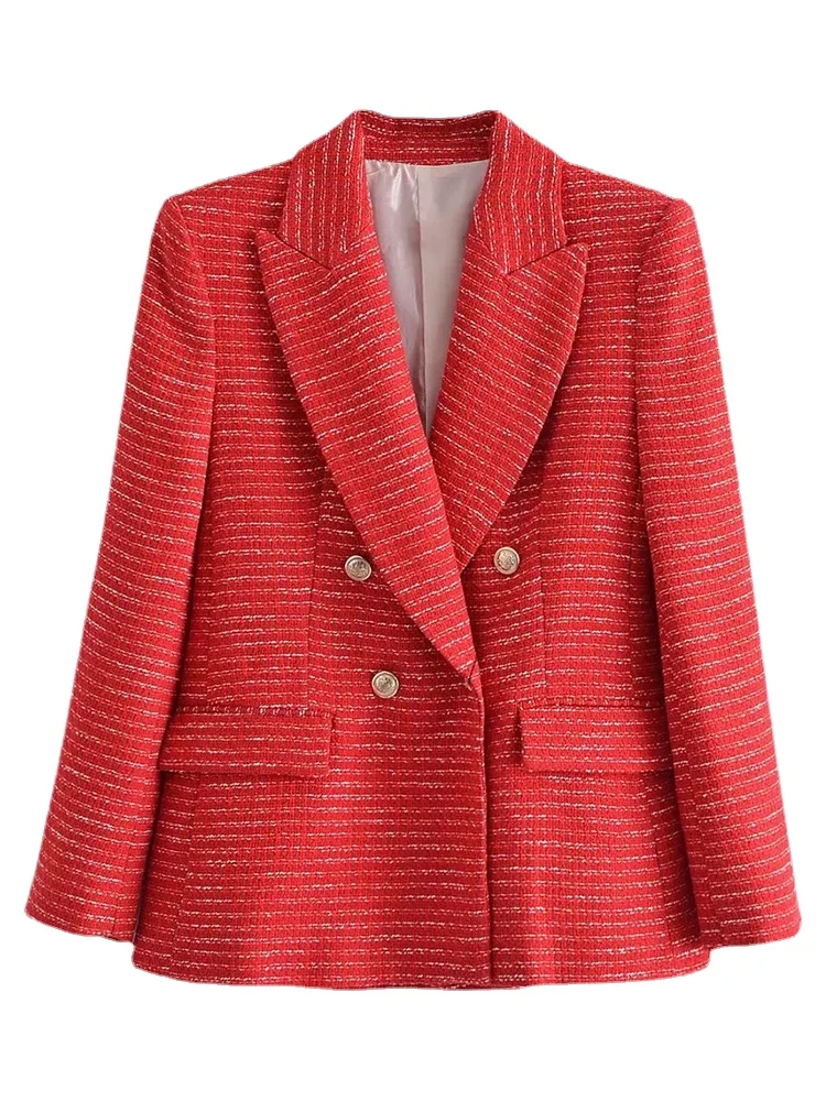 LYWM Women Fashion With Pockets Solid Double Breasted Blazers Vintage Notched Neck Long Sleeves Female Office Lady Outfits
LYWM Women Fashion With Pockets Solid Double Breasted Blazers Vintage Notched Neck Long Sleeves Female Office Lady Outfits