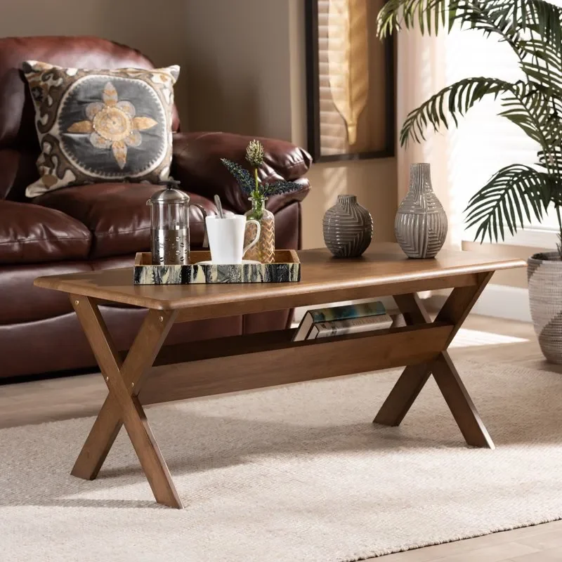 Sarai Transitional Wood Rectangle Coffee Table, Walnut For Bathroom Kitchen Accessories 
Sarai Transitional Wood Rectangle Coffee Table, Walnut For Bathroom Kitchen Accessories