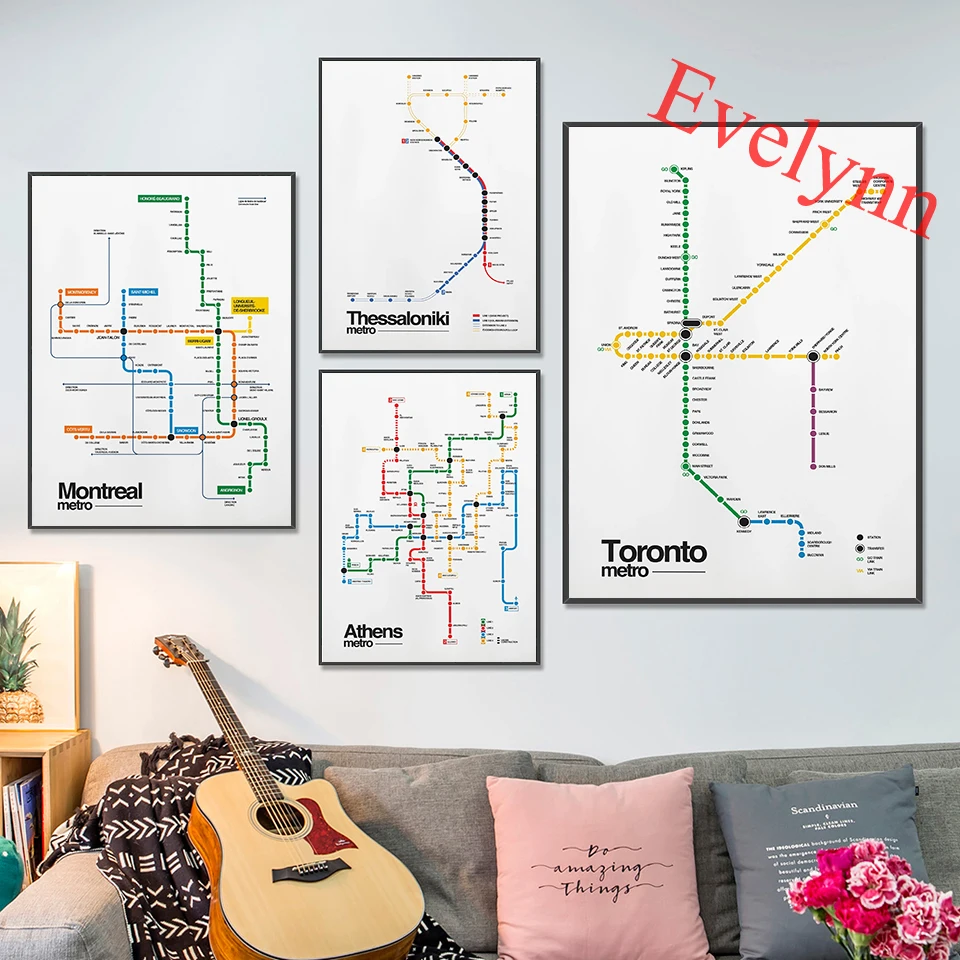 Thessaloniki Athens Greece Dubai Toronto Canada Montreal Canada Metro Map Canvas Poster 2021 Subway System Prints Wall Painting
Thessaloniki Athens Greece Dubai Toronto Canada Montreal Canada Metro Map Canvas Poster 2021 Subway System Prints Wall Painting