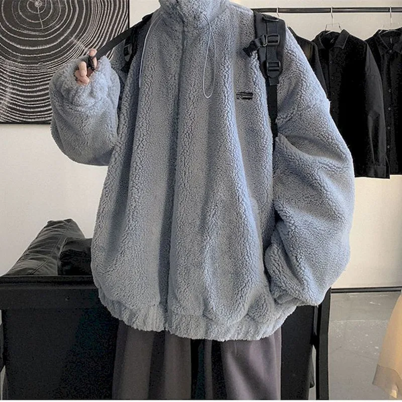 Lamb Velvet Jacket Men Zipper Stand Collar Short Cardigan Coat Autumn Winter Loose Casual Korean Turtleneck Fashion Female Coats
Lamb Velvet Jacket Men Zipper Stand Collar Short Cardigan Coat Autumn Winter Loose Casual Korean Turtleneck Fashion Female Coats