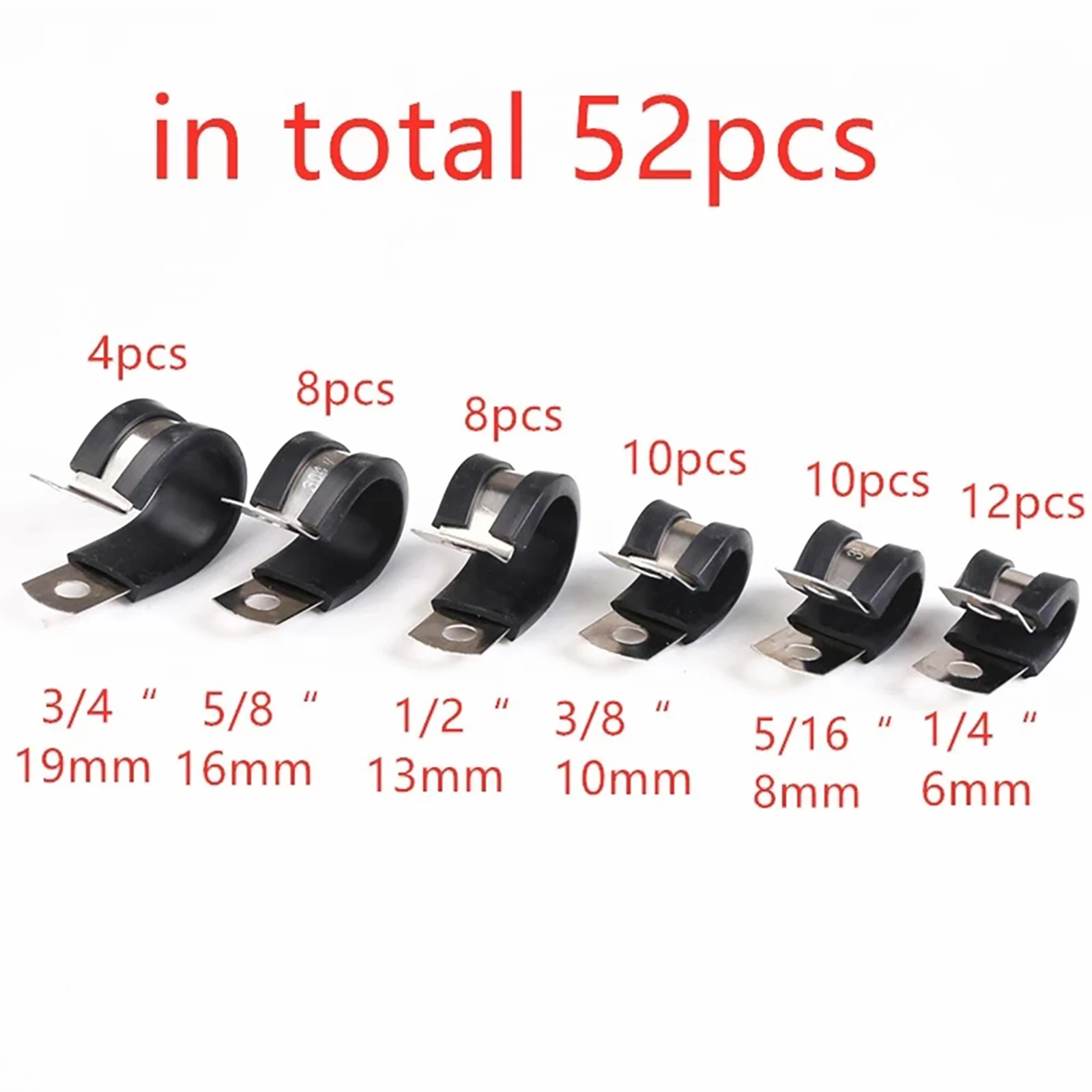 52 Pcs Cable Clamp Rubber Cushion Insulated Clamp 304 Stainless Steel Pipe Clamp For Accessories Holding
52 Pcs Cable Clamp Rubber Cushion Insulated Clamp 304 Stainless Steel Pipe Clamp For Accessories Holding