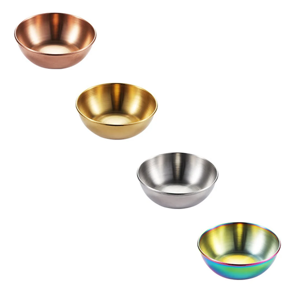 

Stainless Steel Plate Sauce Holder Dipping Dish Bowl Soy Flavor Seasoning Metal Spice Serving Plates Bowls