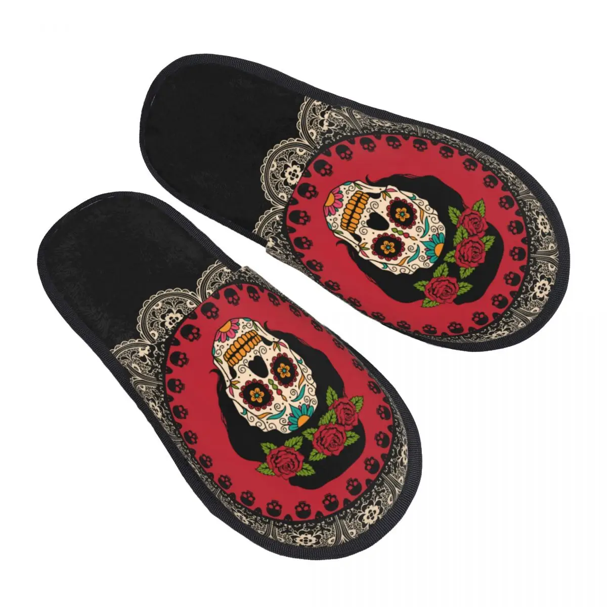 Men Women Plush Indoor Slippers Frame With Mexican Skull Girl Warm Soft Shoes Home Footwear Autumn Winter 2023 
Men Women Plush Indoor Slippers Frame With Mexican Skull Girl Warm Soft Shoes Home Footwear Autumn Winter 2023