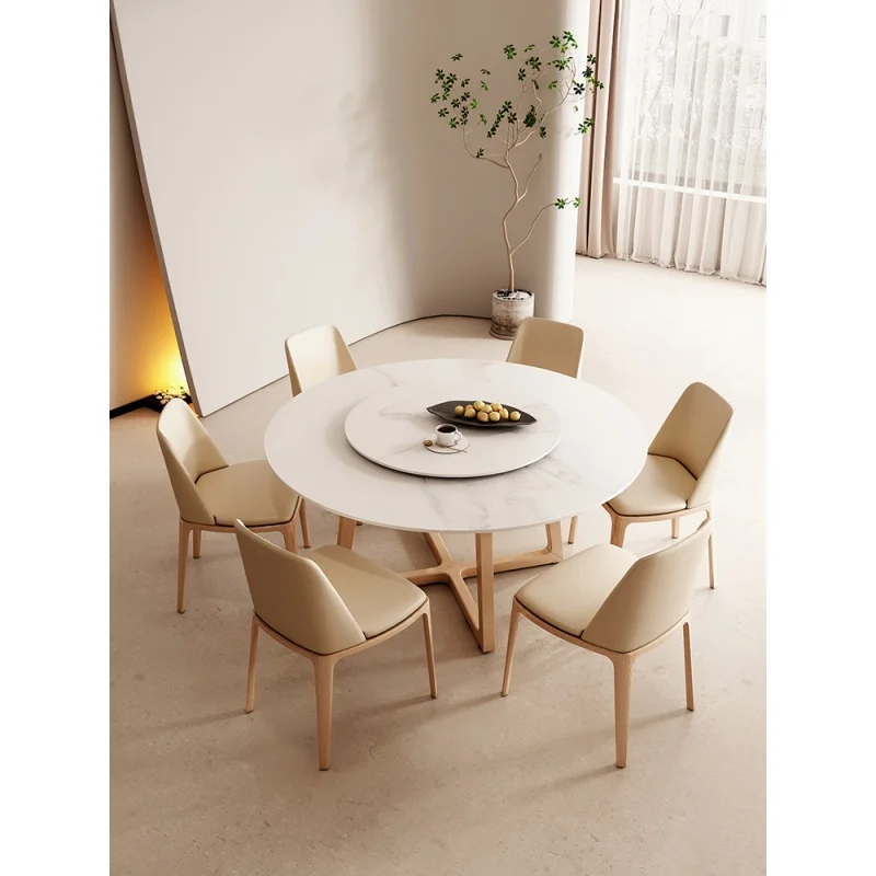 Rock dining table and chair combination Modern simplicity Nordic solid wood Japanese minimalist turntable round table household
Rock dining table and chair combination Modern simplicity Nordic solid wood Japanese minimalist turntable round table household