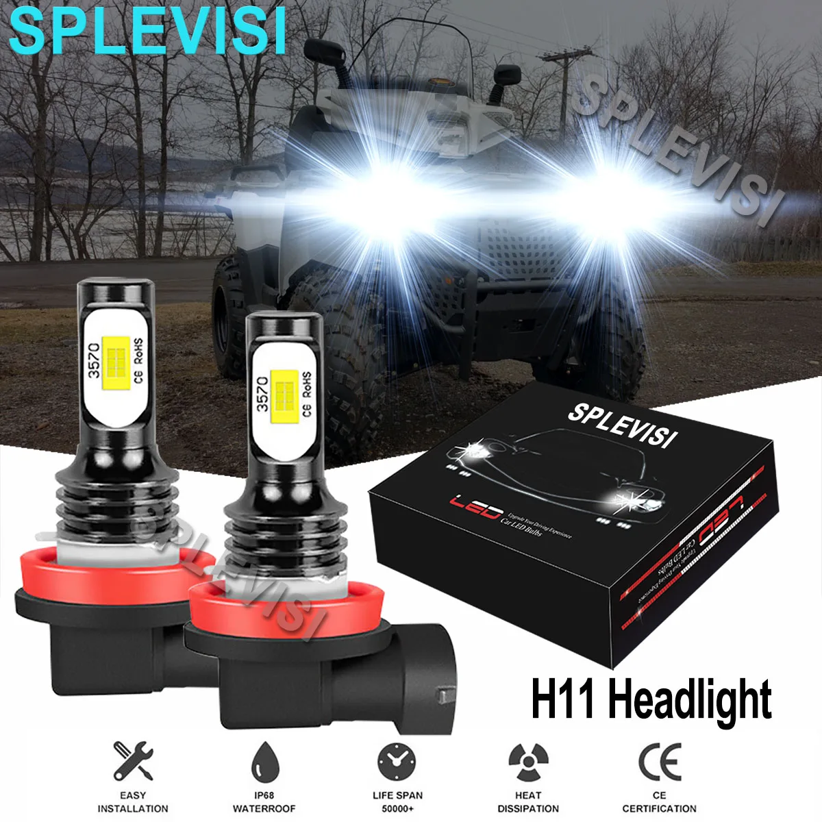 2x 70W H11 LED Headlight Bulbs 6000K Pure White Kit For Polaris Slingshot 2015 2016 2017 2018
2x 70W H11 LED Headlight Bulbs 6000K Pure White Kit For Polaris Slingshot 2015 2016 2017 2018