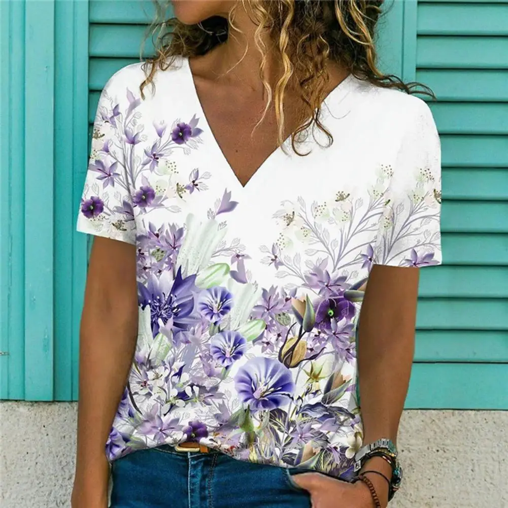 Tee Shirt V-Neck Short Sleeve Loose Women T-shirt 2022 Women's T-Shirt Summer Floral Themed Print Streetwear
Tee Shirt V-Neck Short Sleeve Loose Women T-shirt 2022 Women's T-Shirt Summer Floral Themed Print Streetwear
