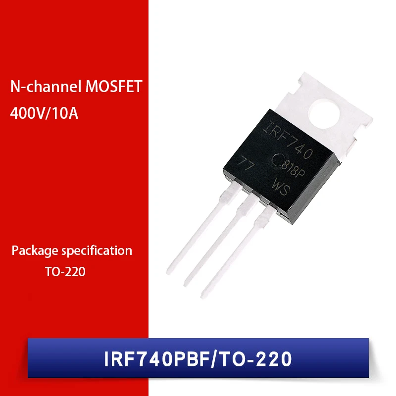 10PCS/LOT IRF740 IRF740PBF MOSFET N-Chan 400V 10 Amp TO-220 Triode Transistor new
10PCS/LOT IRF740 IRF740PBF MOSFET N-Chan 400V 10 Amp TO-220 Triode Transistor new