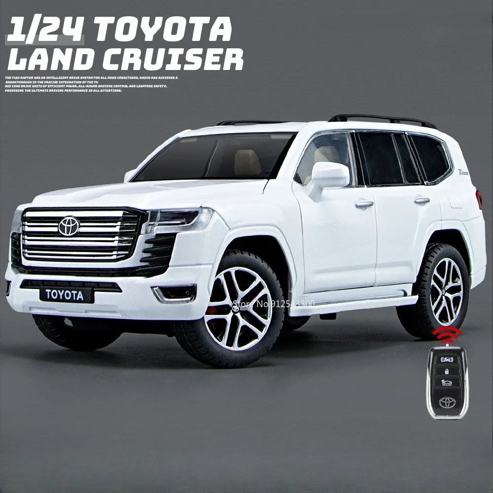 1/24 Scale Land Cruiser Toy Car Model Alloy Diecast with Car Key Control Sound Light Pull Back Scale Model Boy Gifts Collection
1/24 Scale Land Cruiser Toy Car Model Alloy Diecast with Car Key Control Sound Light Pull Back Scale Model Boy Gifts Collection