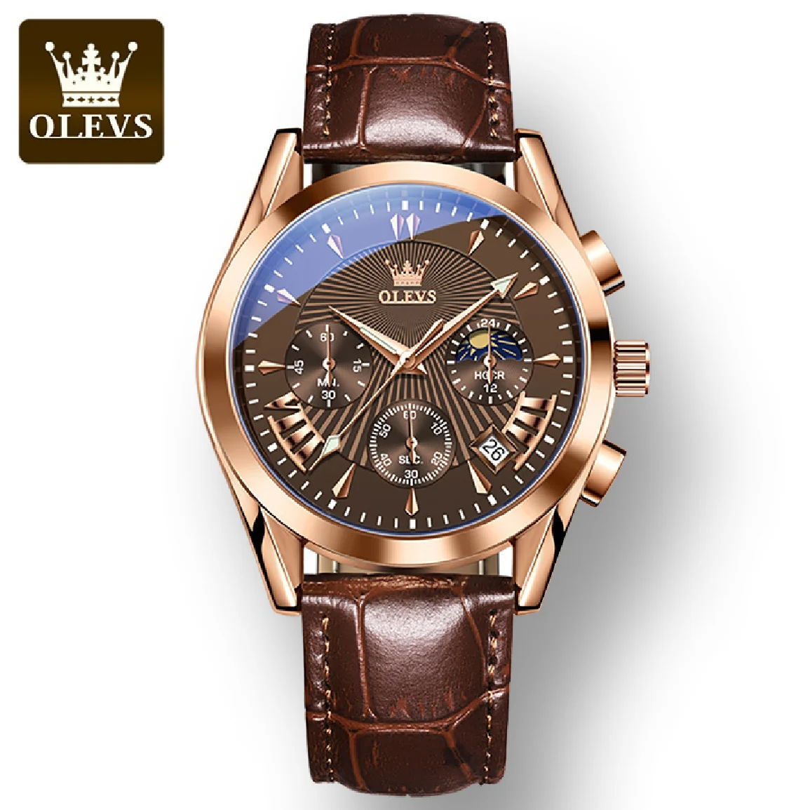 OLEVS Multifunctional Luxury Quartz Men Wristwatches Waterproof Sport Corium Strap Watches for Men Luminous Moon Phase Calendar
OLEVS Multifunctional Luxury Quartz Men Wristwatches Waterproof Sport Corium Strap Watches for Men Luminous Moon Phase Calendar