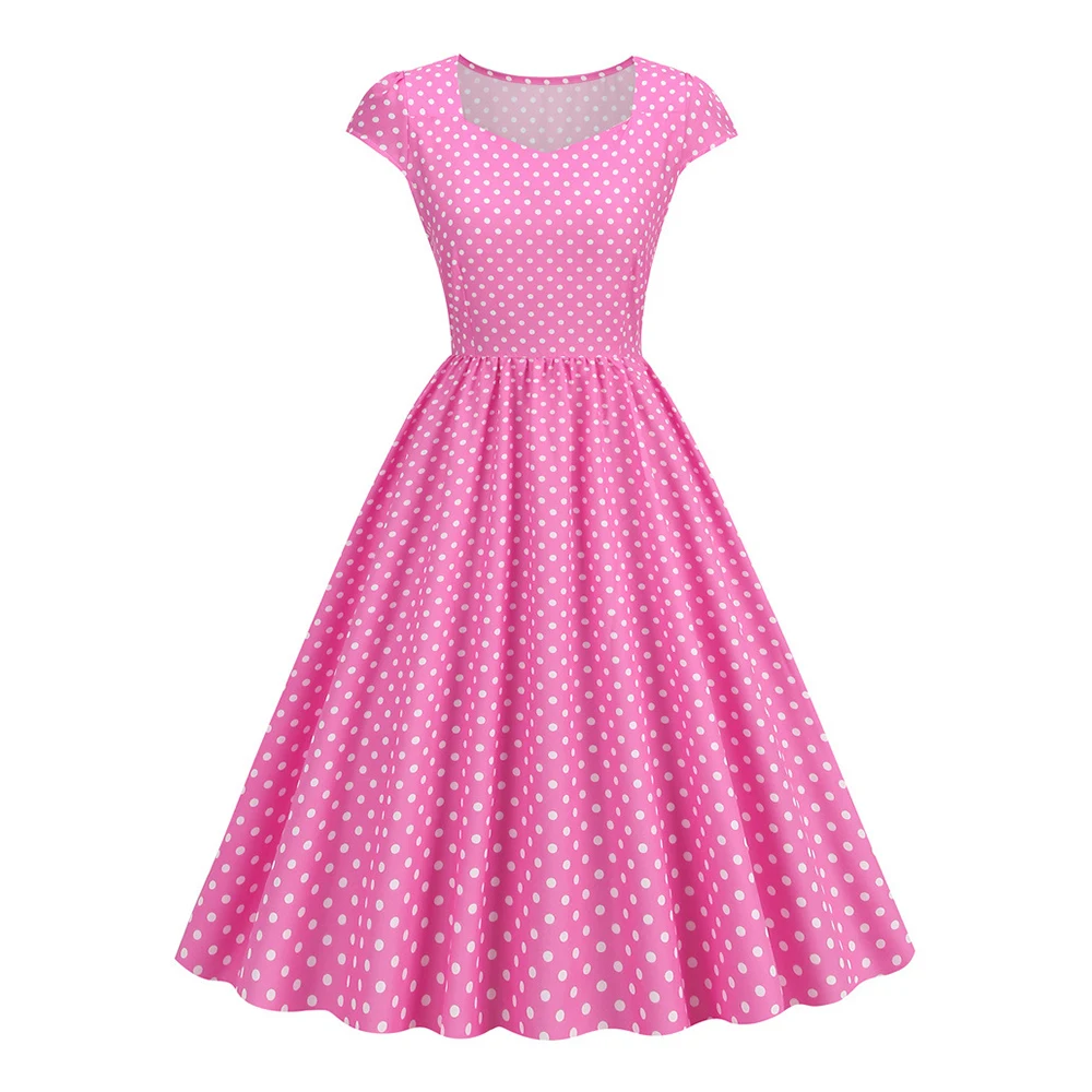 2023 Short Sleeve Polka Dots Printed Summer Dress VD3914 Black Blue White Red Pink 50s 60s Vintage Women Dresses
2023 Short Sleeve Polka Dots Printed Summer Dress VD3914 Black Blue White Red Pink 50s 60s Vintage Women Dresses