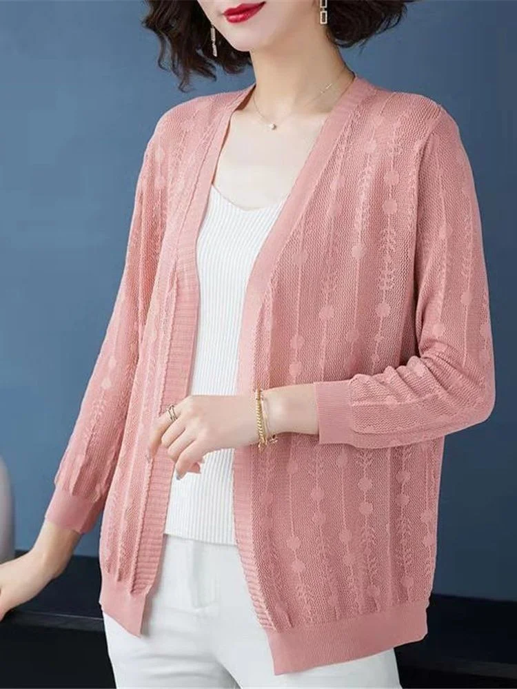 S-4XL New Muticolor Knit Cardigan Vacation Long Sleeve Tops Summer Sunscreen Shirt Women Shawl Korean Elegant Solid Knitwear
S-4XL New Muticolor Knit Cardigan Vacation Long Sleeve Tops Summer Sunscreen Shirt Women Shawl Korean Elegant Solid Knitwear