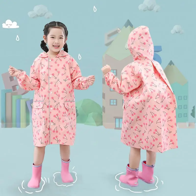 Cherry pink cute kids raincoat girls long full body waterproof poncho kindergarten baby with school bag space thick hiking
Cherry pink cute kids raincoat girls long full body waterproof poncho kindergarten baby with school bag space thick hiking