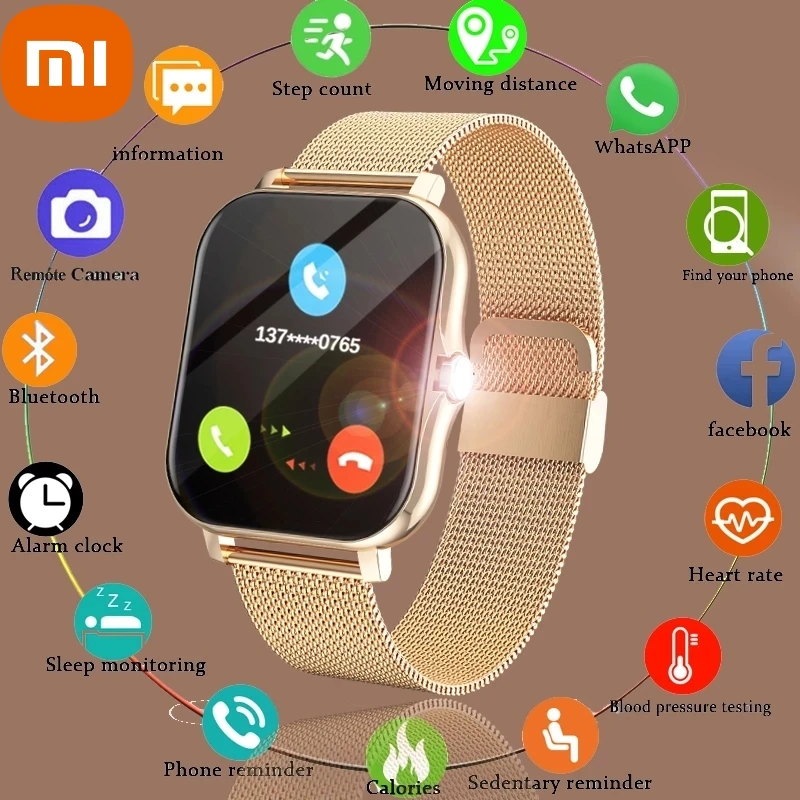 Смарт-часы xiaomi для мужчин и женщин, сенсорный экран, фитнес-трекер, Bluetooth, звонок, умные часы для женщин 
Смарт-часы xiaomi для мужчин и женщин, сенсорный экран, фитнес-трекер, Bluetooth, звонок, умные часы для женщин