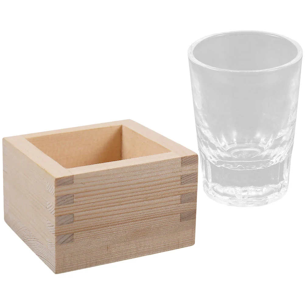 1 Set Japanese Sake Set Glass Saki Cups Crafts Glass with Wooden Box 
1 Set Japanese Sake Set Glass Saki Cups Crafts Glass with Wooden Box