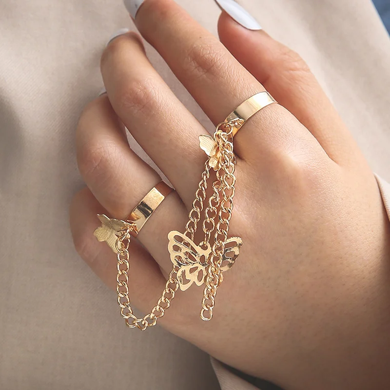 Charm Fashion Hollow Out Butterfly Chain Ring for Women's Personality Adjustable Opening Ring Birthday Party Gift Jewelry
Charm Fashion Hollow Out Butterfly Chain Ring for Women's Personality Adjustable Opening Ring Birthday Party Gift Jewelry