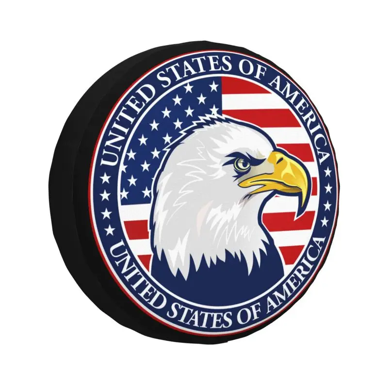 

USA Flag American Patriotic Eagle Spare Wheel Cover for Jeep Pajero 4x4 RV Custom Tire Protector 14" 15" 16" 17" Inch