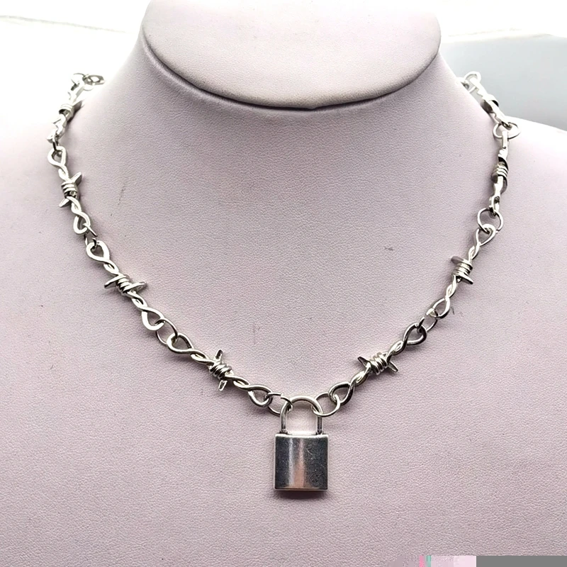 Small Wire Brambles Iron Unisex Choker Necklace Women Hip-hop Gothic Punk Lock Barbed Wire Little Thorns Chain Choker Gifts
Small Wire Brambles Iron Unisex Choker Necklace Women Hip-hop Gothic Punk Lock Barbed Wire Little Thorns Chain Choker Gifts