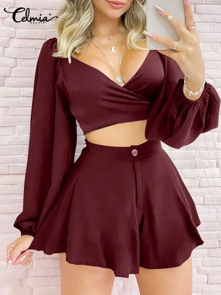 Celmia FashionFemale Short Sets Women Sexy V-neck Short Tops and Zipper Shorts Suits Casual Holiday Beach Backless 2 PCS Sets
Celmia FashionFemale Short Sets Women Sexy V-neck Short Tops and Zipper Shorts Suits Casual Holiday Beach Backless 2 PCS Sets