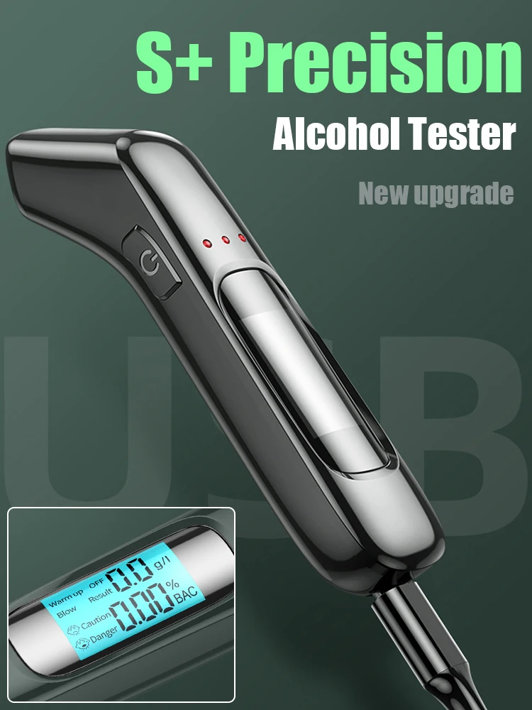 Professional Breathalyzer Alcohol Tester Accurate with Digital LCD Screen 3 Color Indicator Portable Alcohol Analyzer Detector Professional Breathalyzer Alcohol Tester Accurate with Digital LCD Screen 3 Color Indicator Portable Alcohol Analyzer Detector