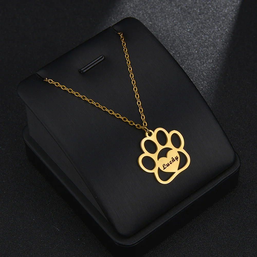 JewelryR Custom Cat Paw Name Necklaces Personality Stainless Steel Hollow Geometry Nameplate Pendant Choker For Women Jewelry
JewelryR Custom Cat Paw Name Necklaces Personality Stainless Steel Hollow Geometry Nameplate Pendant Choker For Women Jewelry
