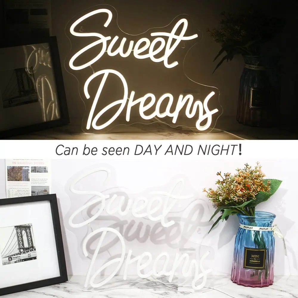 Sweet Dreams LED Neon Light Signs USB Power for Bedroom Wedding Home Bar Party Decoration
Sweet Dreams LED Neon Light Signs USB Power for Bedroom Wedding Home Bar Party Decoration