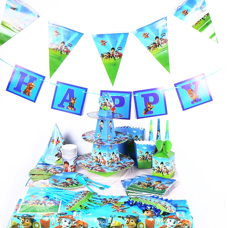Paw Patrol Kids Happy Birthday Party Decoration Supplies Cartoon DIY Anime Figures Disposable Tableware Cups Plates Balloon Toys 
Paw Patrol Kids Happy Birthday Party Decoration Supplies Cartoon DIY Anime Figures Disposable Tableware Cups Plates Balloon Toys