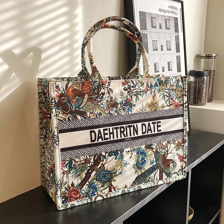 

Вместительная модная сумка для женщин, новинка 2023, сумка-тоут Monet с масляной живописью, универсальная сумка для покупок, сумка на плечо высокого качества